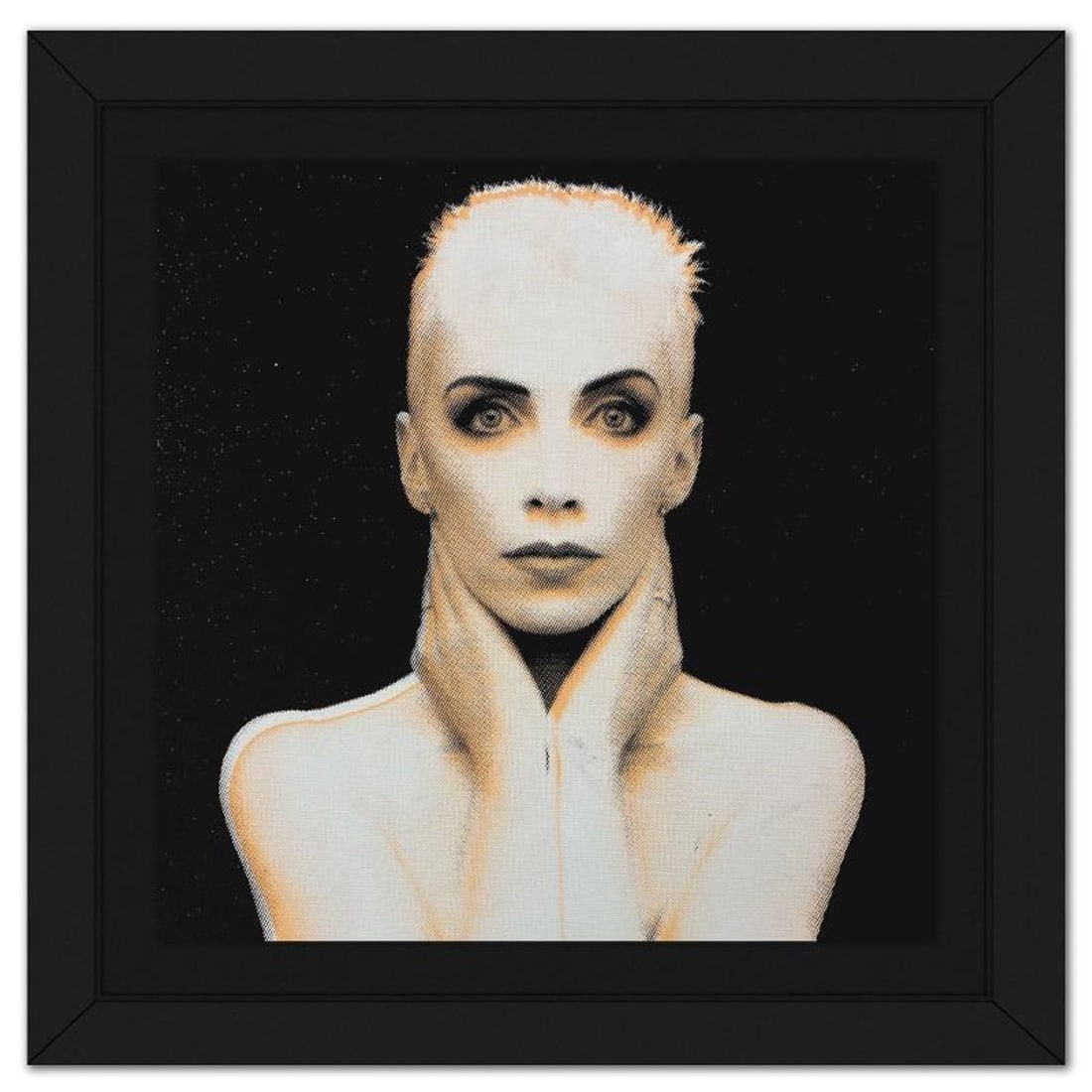 Steve Kaufman (1960-2010), "Annie Lennox" Framed Hand Pulled Limited Edition Silscreen, Numbered PP: Annie Lennox is a hand pulled limited edition silkscreen on canvas by Andy Warhol protege, Steve Kaufman (1960-2010), numbered PP 10/50 inverso and hand signed by the artist. This piece comes custom f
