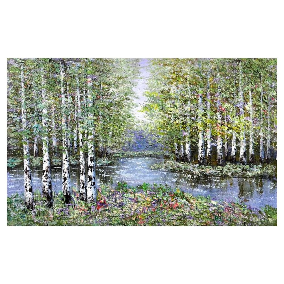 Inam, Original Oil Painting on Canvas, Hand Signed with Letter of Authenticity.: This is an original oil painting on canvas by Inam, hand signed by the artist. Includes Letter of Authenticity. Measures approx. 30" x 48" (image).