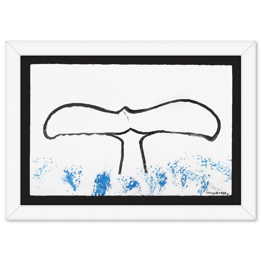 Wyland- Original Sumi Ink Painting "Whale Tail" (1 of 2)