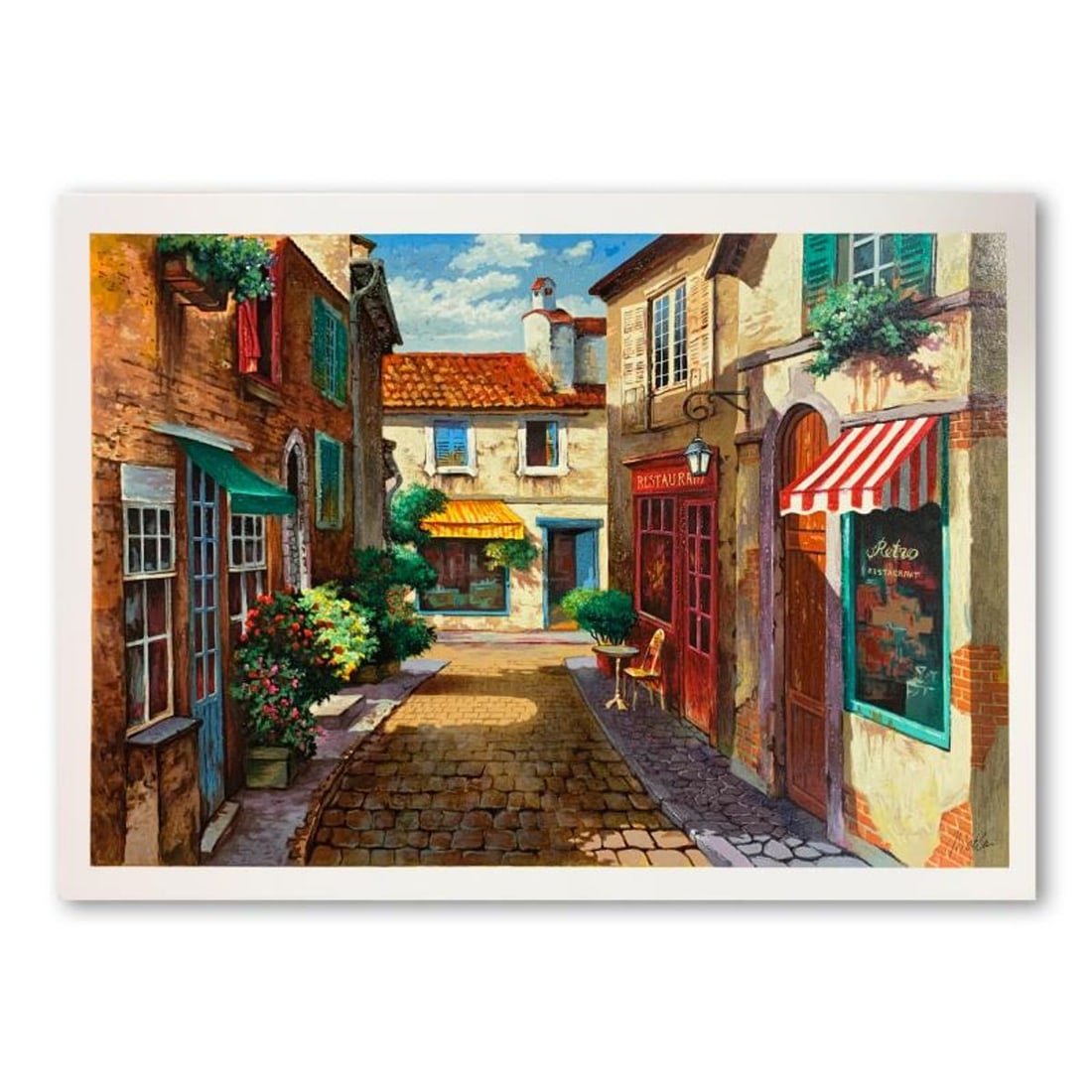 Anatoly Metlan, "Down the Street" Hand Signed Limited Edition Serigraph on Paper with Letter of: Down the Street is a limited edition serigraph on paper by Anatoly Metlan. It is numbered and hand signed and includes a letter of authenticity. Measures approximately 34" x 22" (image). Reference#: 9