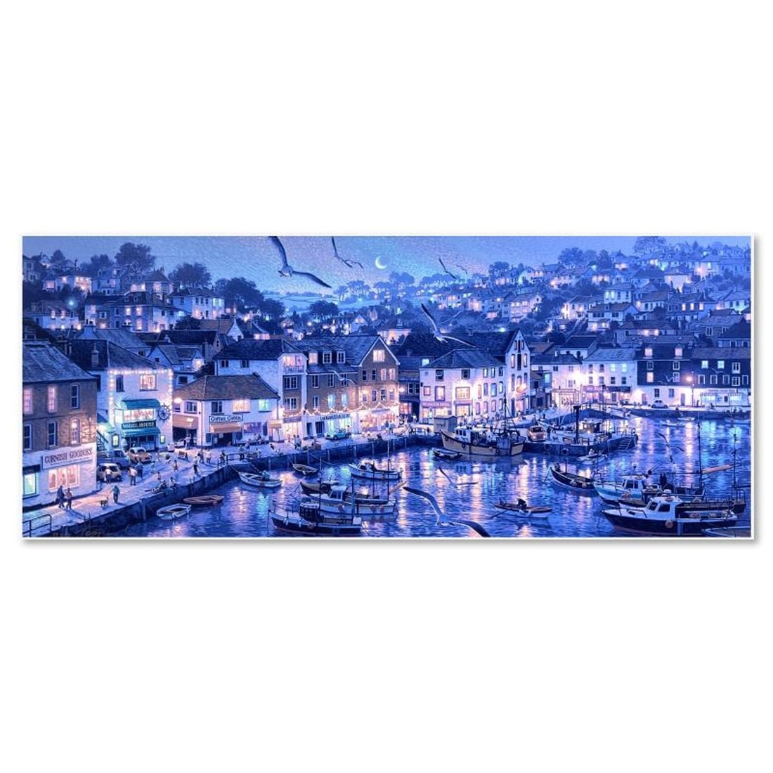 Teppei Sasakura, "Mevagissey" Limited Edition Publisher's Proof on Canvas (18" x 44"), Numbered 5/5: Mevagissey is a limited edition publisher's proof on stretched canvas by Teppei Sasakura, numbered 5/5 and hand signed by the artist. Includes Letter of Authenticity. Measures approx. 18" x 44" (image