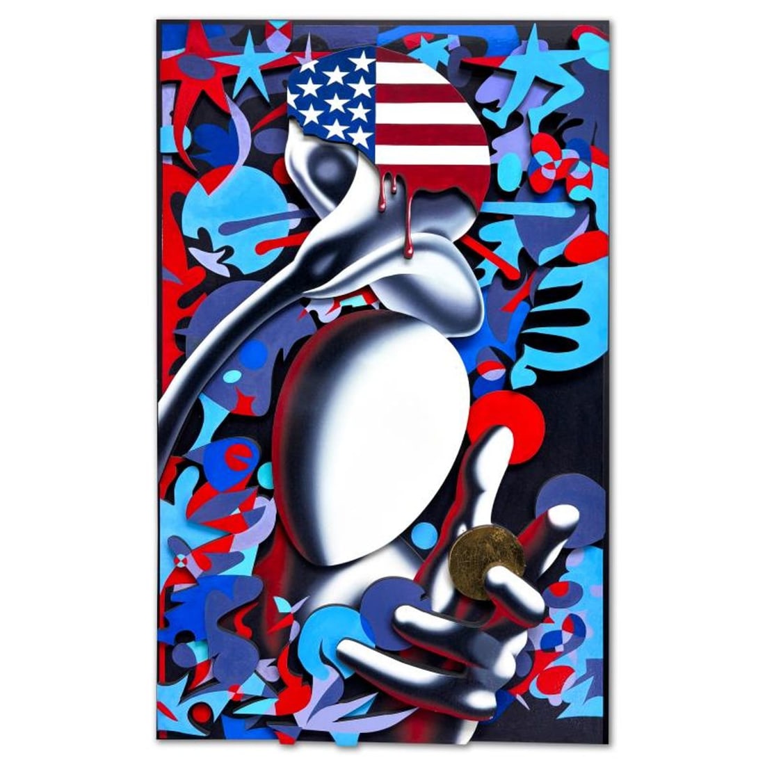 Mark Kostabi, "Dreams of Gold" Limited Edition 3D Serigraph on Board, AP Numbered 9/9 with Letter of: Dreams of Gold is a limited edition 3d serigraph on board by Mark Kostabi.This piece is not signed. Includes Letter of Authenticity. Measures approx. 27" x 17" (image).