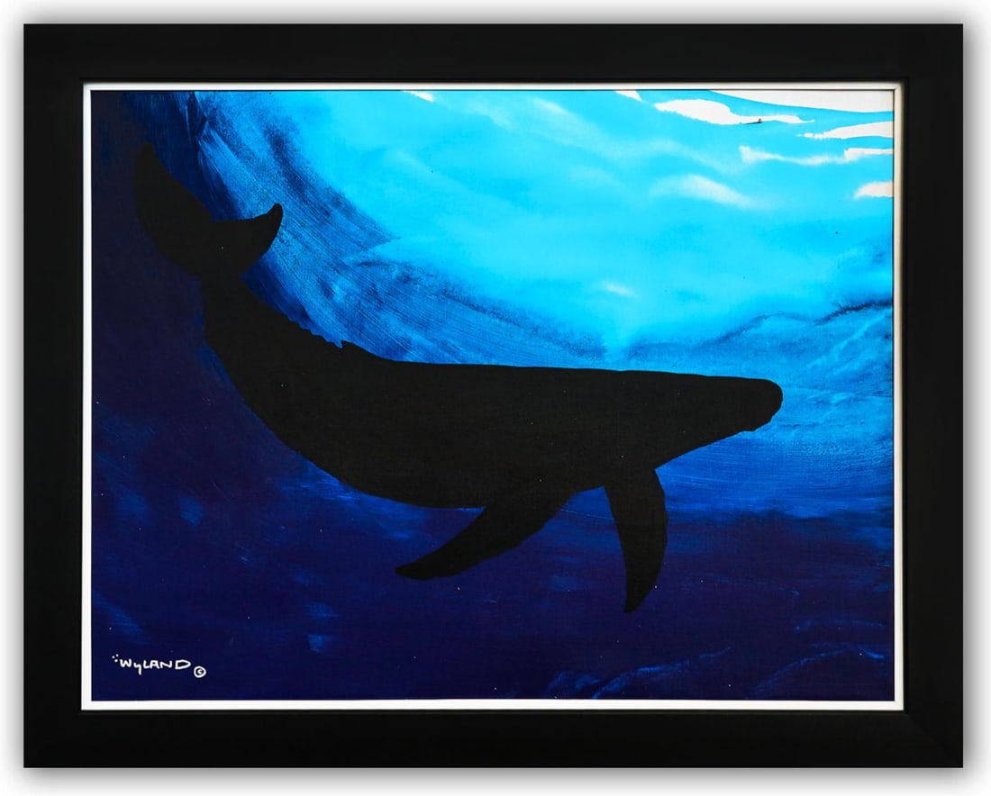 Wyland- Original Painting on Canvas "Deep Sea Whale": Artist: Wyland. Medium: Original Painting on Canvas. Title: Deep Sea Whale. Size: 30" x 40". Measures approx. 35" x 44" (framed). Signature: Hand Signed by the artist. Certificate of Authenticity: Is 