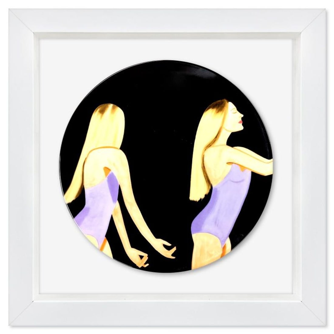 Alex Katz, "Jessica" Framed Limoges Porcelain Plate.: Jessica is a Limoges porcelain plate bearing the plate signature inverso of Alex Katz. This plate is custom framed and floated on linen. Measures approx. 16" x 16" (frame), 11" (plate diameter). This 