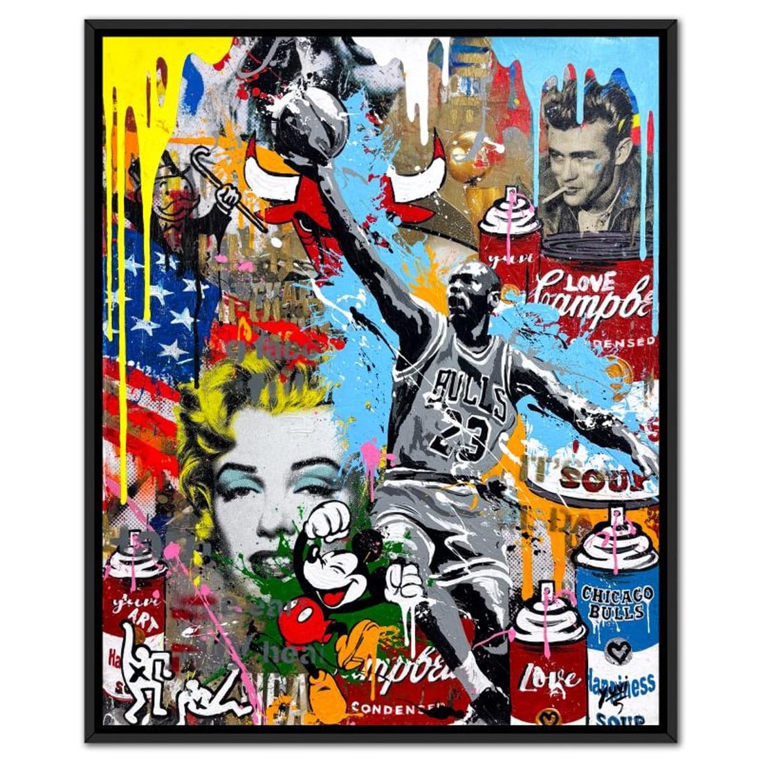 Yuvi, Framed Mixed Media Original on Canvas, Hand Signed with Letter of Authenticity.: This is a mixed media original on canvas by Yuvi, hand signed by the artist. This piece comes custom framed. Includes Letter of Authenticity. Measures approx. 25.5" x 31.5" (frame), 24" x 30" (image).