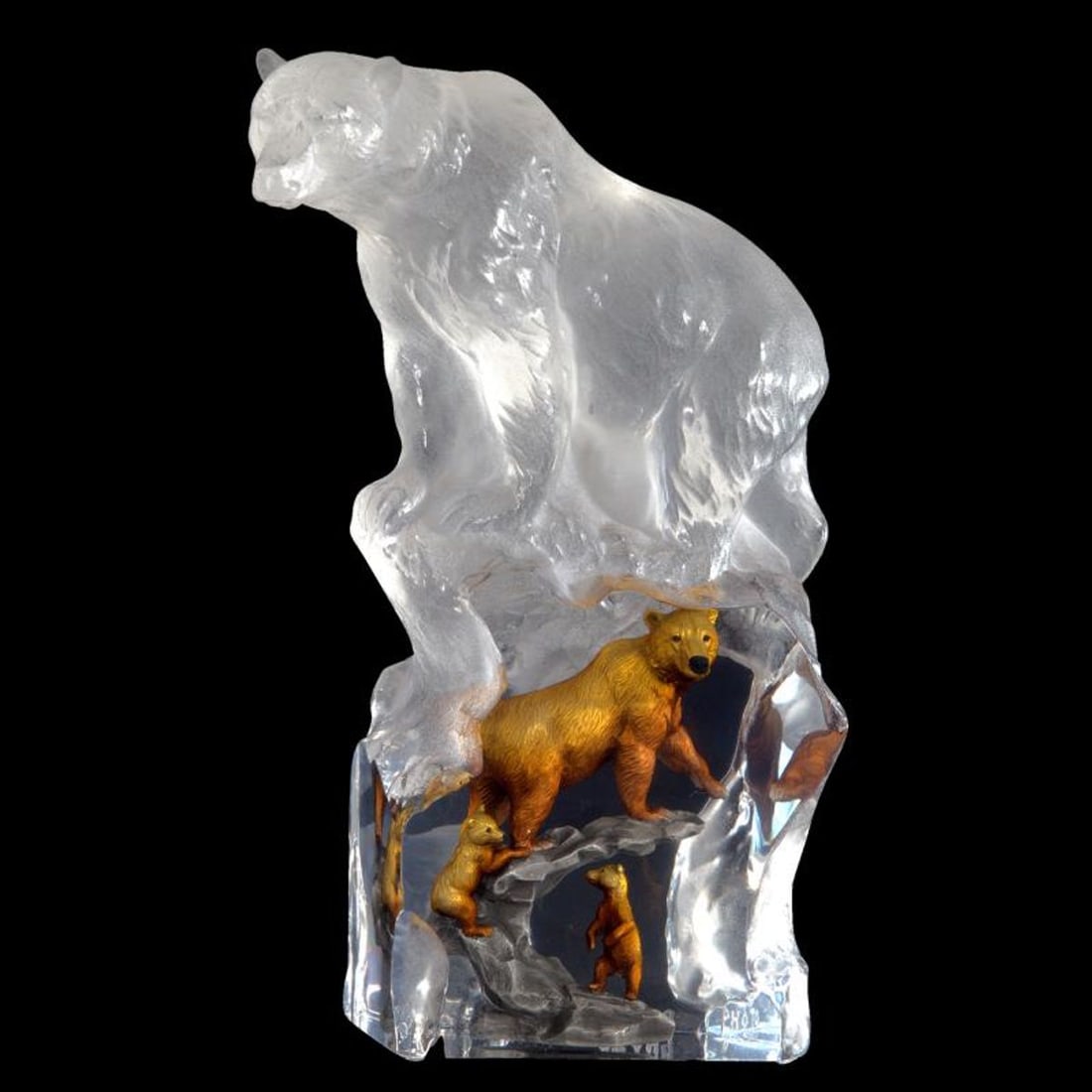 Kitty Cantrell, "First Dawn (Bear)" Limited Edition Mixed Media Lucite Sculpture with COA.: First Dawn (Bear) is a limited edition mixed media lucite sculpture by Kitty Cantrell. Engraved with the artists signature and number, this piece comes with a certificate of authenticity. Measures app