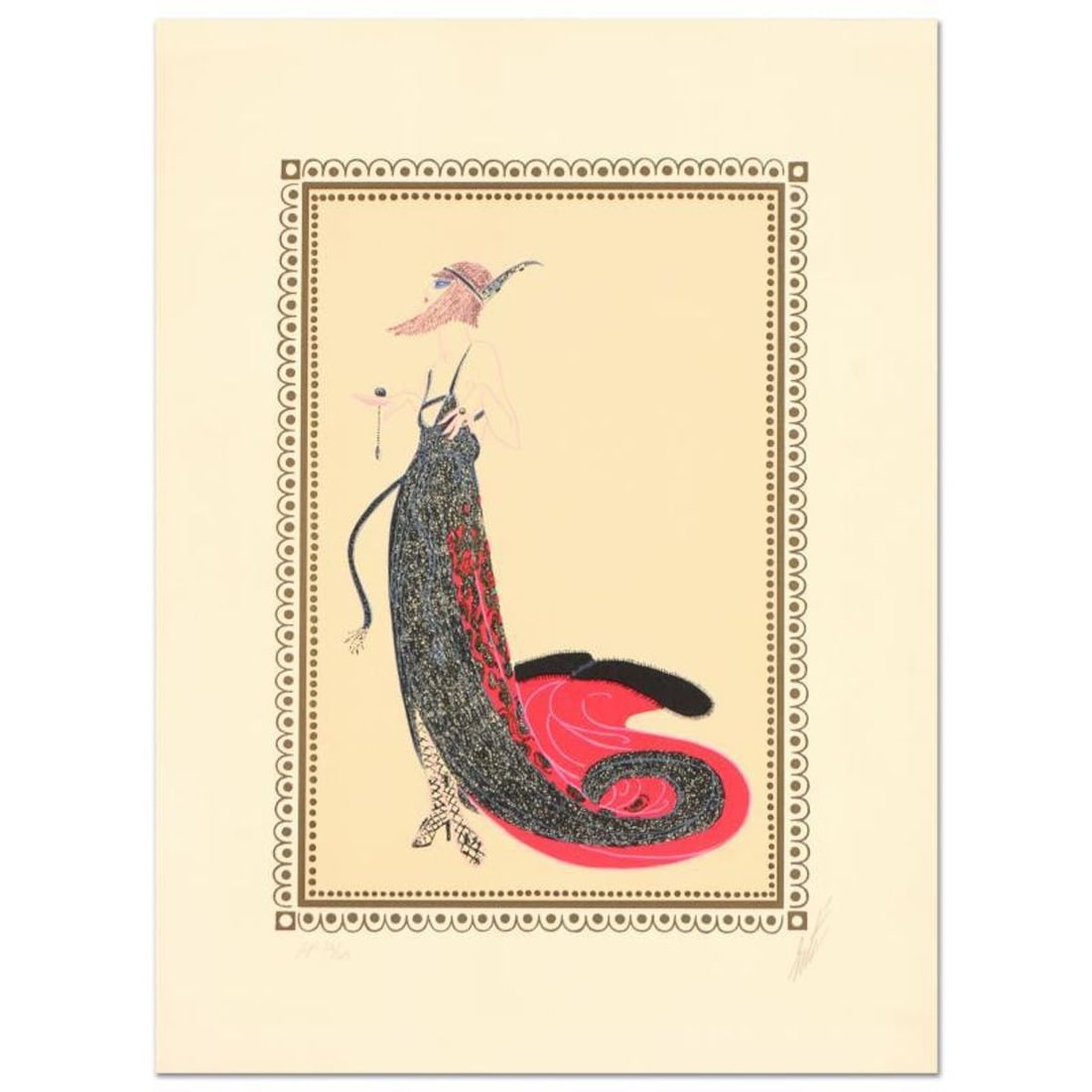 Erte (1892-1990), "Black Magic" Hand Signed Limited Edition Serigraph, Numbered AP 32/60 with (1 of 2)