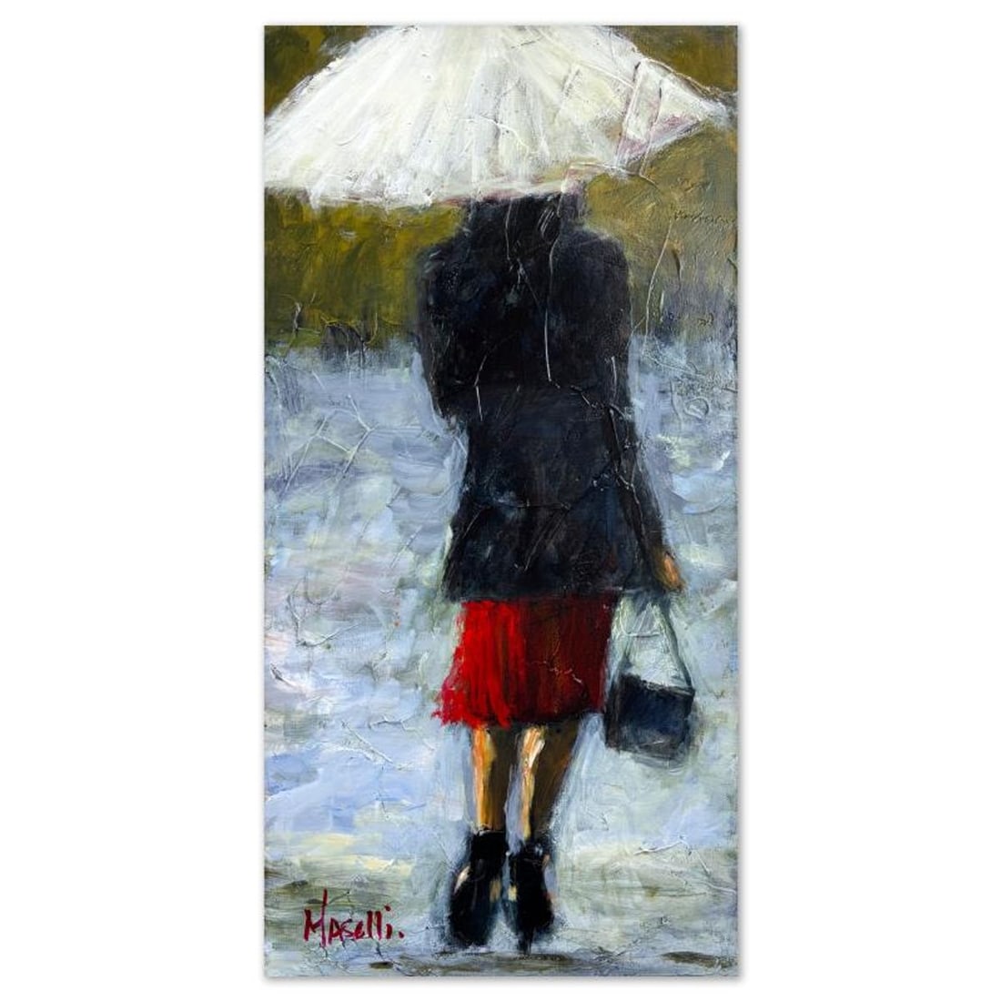 Michael Maselli, Original Painting on Canvas, Hand Signed with Letter of Authenticity.: This is an original painting on stretched canvas by Michael Maselli, hand signed by the artist. Includes Letter of Authenticity. Measures approx. 24" x 12" (image).