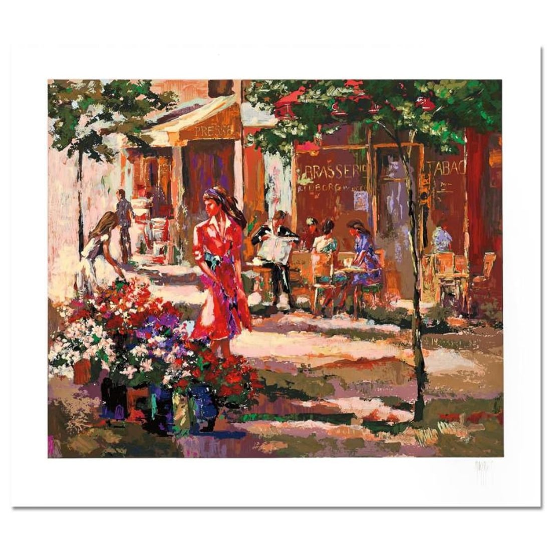 Mark King (1931-2014), "Brasserie" Hand Signed Limited Edition Serigraph with Letter of: Brasserie is a limited edition serigraph on paper by Mark King (1931-2014). Hand signed and numbered, this piece comes with a letter of authenticity and measures approximately 30" x 36" (image). Refer