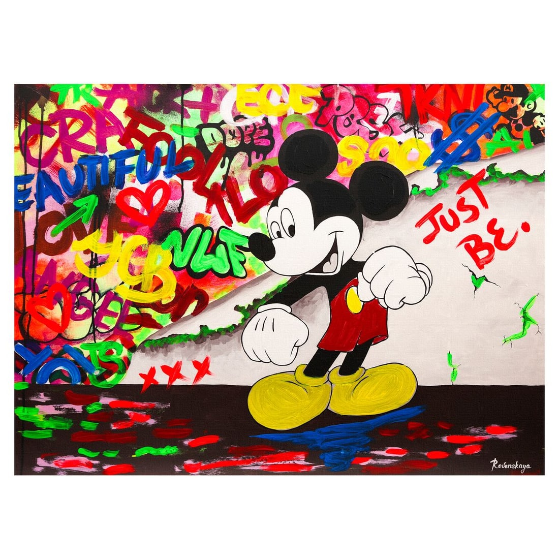 Nastya Rovenskaya- Mixed Media on Canvas "Dancing in the City": Artist: Nastya Rovenskaya. Medium: Mixed Media on Canvas. Title: Dancing in the City. Size: 30" x 40". Signature: Hand Signed. Certificate of Authenticity: Is included. Reference#: 36570.
