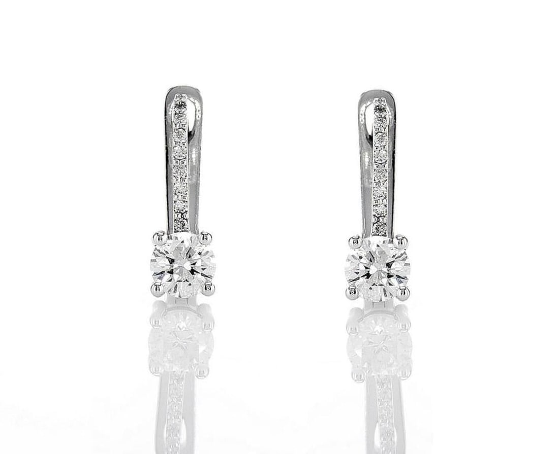 14kt White Gold 1.17ctw Diamond Earrings (1 of 2)