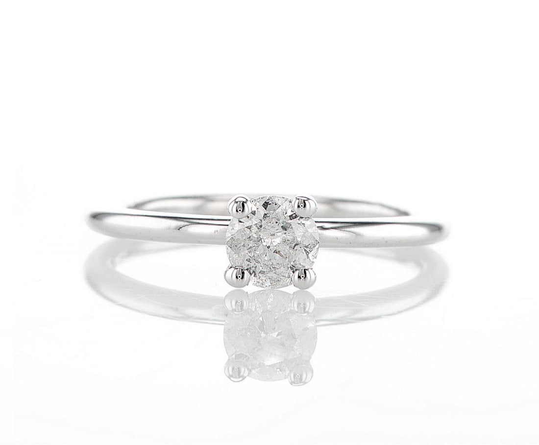 14kt White Gold 0.5ctw Diamond Ring: Jewelry Description Description: One 14K white gold ring, set with natural diamond. Jewelry Weight: 2.08 Grs Total Diamonds Weight: 0.5 Cts Precious Metal: 14kt White Gold Certificate Number: Assessme