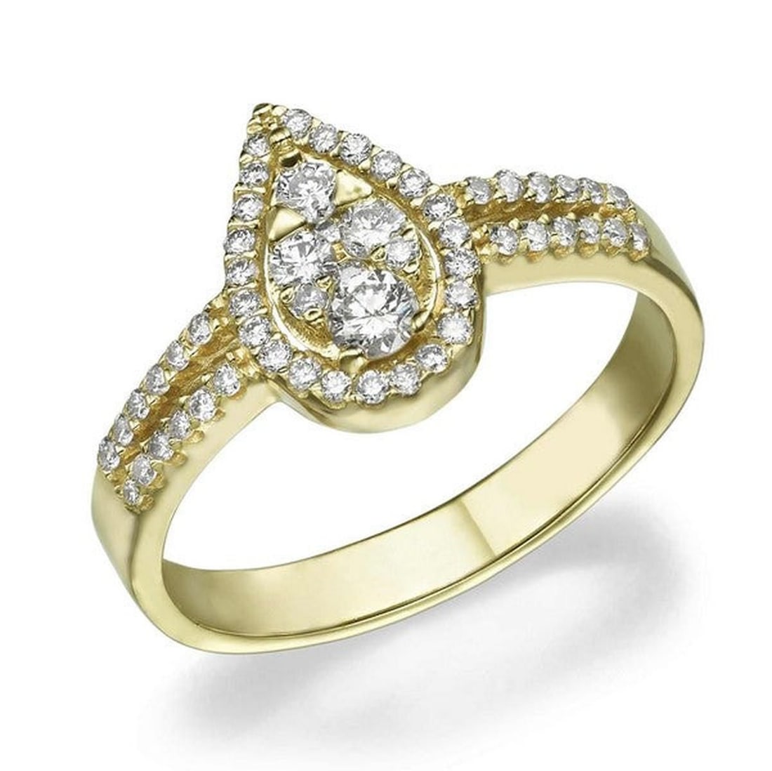 14kt Yellow Gold 0.44ctw Diamond Ring: One 14k yellow gold ring, set with natural diamond. Jewelry Weight: 2.9Grs Total Diamonds Weight: 0.44Cts Main Stones Description: Quantity: 8 Cut and shape: Round Carats Weight: 0.16 Clarity: VS Colo