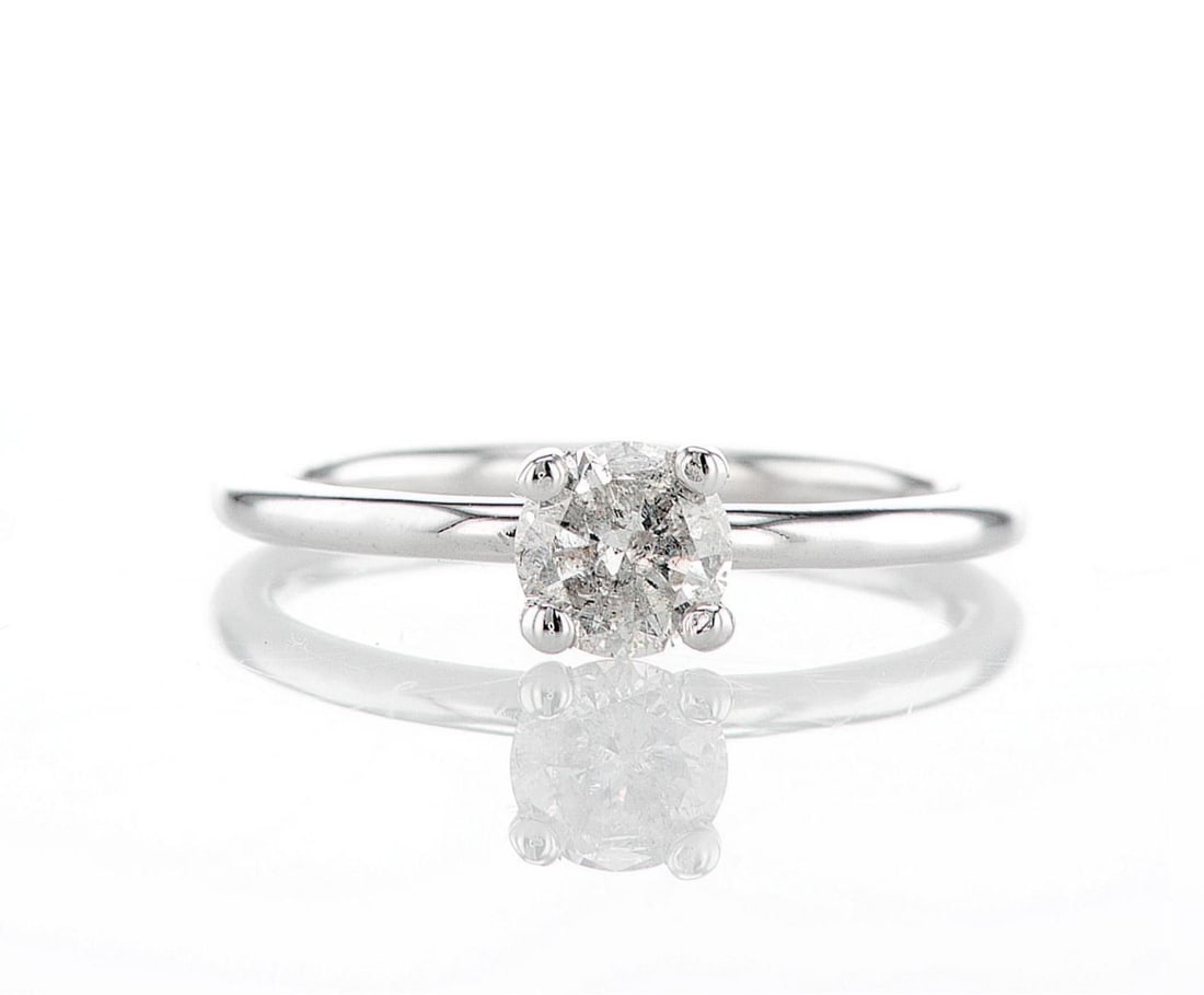 14kt White Gold 0.55ctw Diamond Ring: Jewelry Description Description: One 14K white gold ring, set with natural diamond. Jewelry Weight: 2.05 Grs Total Diamonds Weight: 0.55 Cts Precious Metal: 14kt White Gold Certificate Number: Assessm