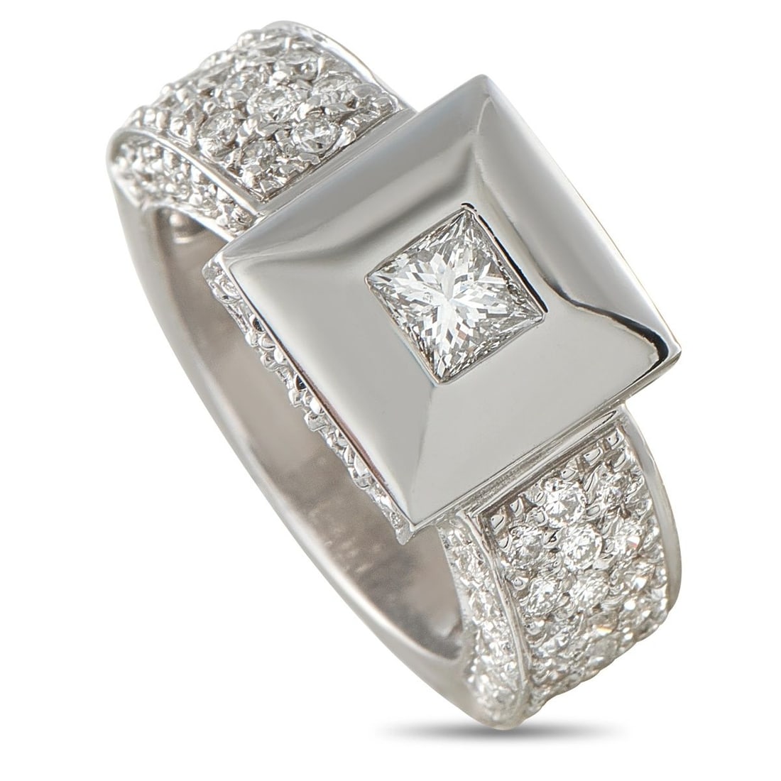 18K WHITE GOLD 0.65CT DIAMOND PYRAMID RING (1 of 4)