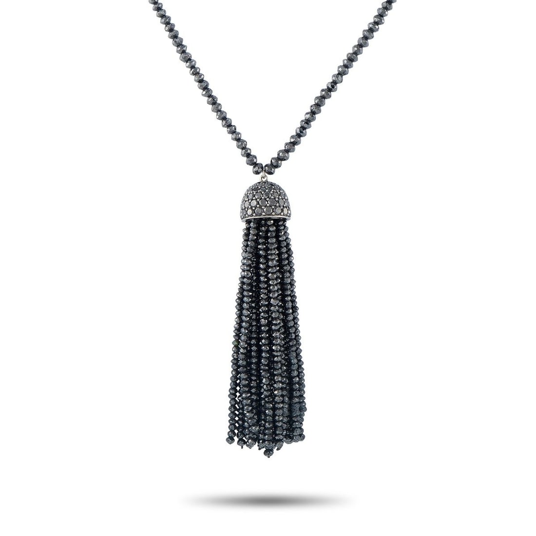 IVANKA TRUMP 18K WHITE GOLD BLACK DIAMOND TASSEL PENDANT NECKLACE (1 of 4)