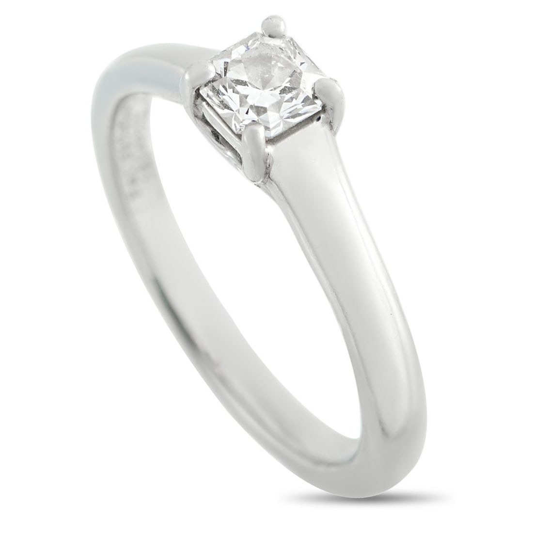 TIFFANY & CO. PLATINUM 0.31CT LUCIDA DIAMOND SOLITAIRE RING: Named after the term for the brightest star in a constellation, this Tiffany & Co. Lucida solitaire ring is designed to effortlessly catch the light. The 0.31 carat Diamond at the center features E