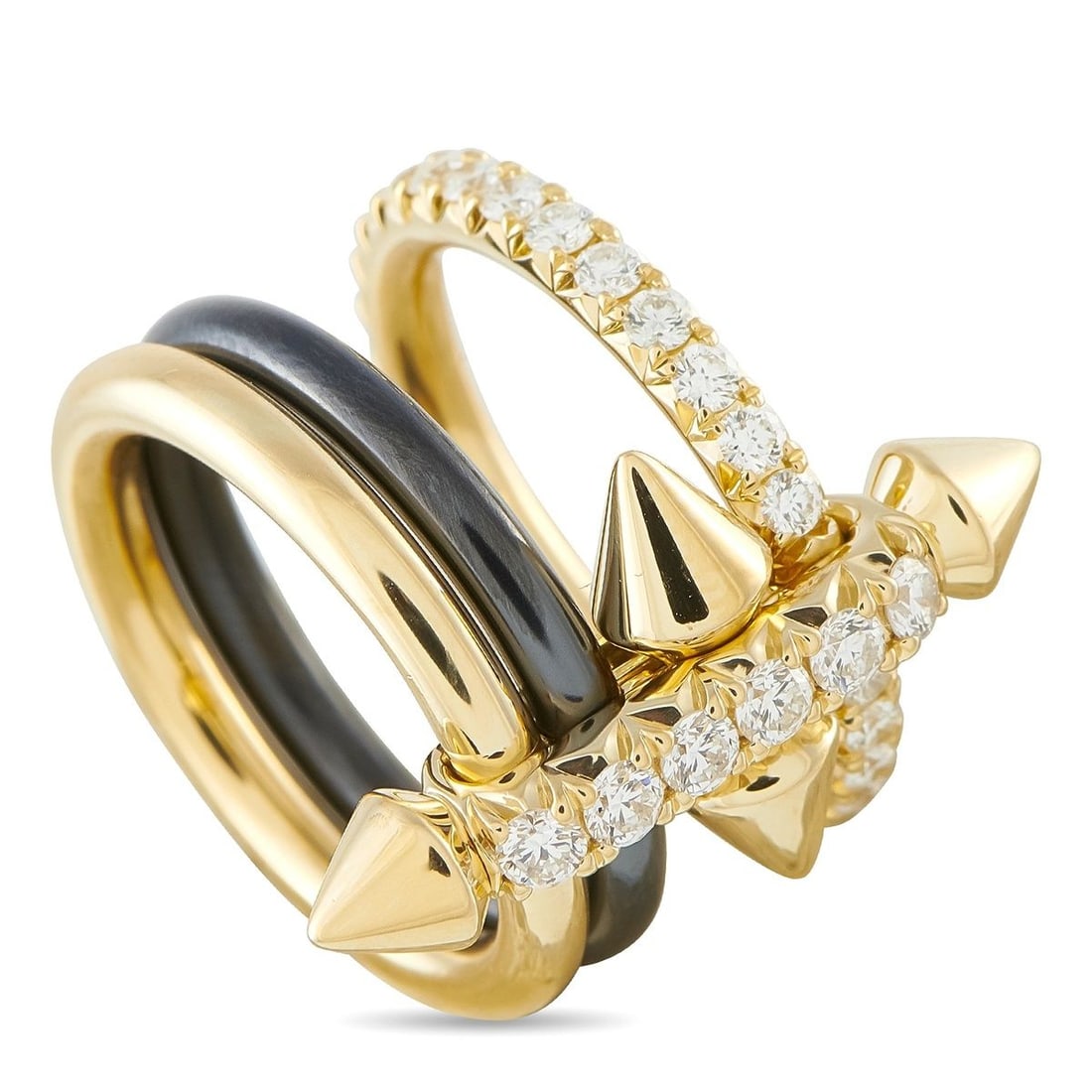 TIFFANY & CO. TITAN BY PHARRELL WILLIAMS 18K YELLOW GOLD AND TITANIUM 1.14CT DIAMOND RING (1 of 4)