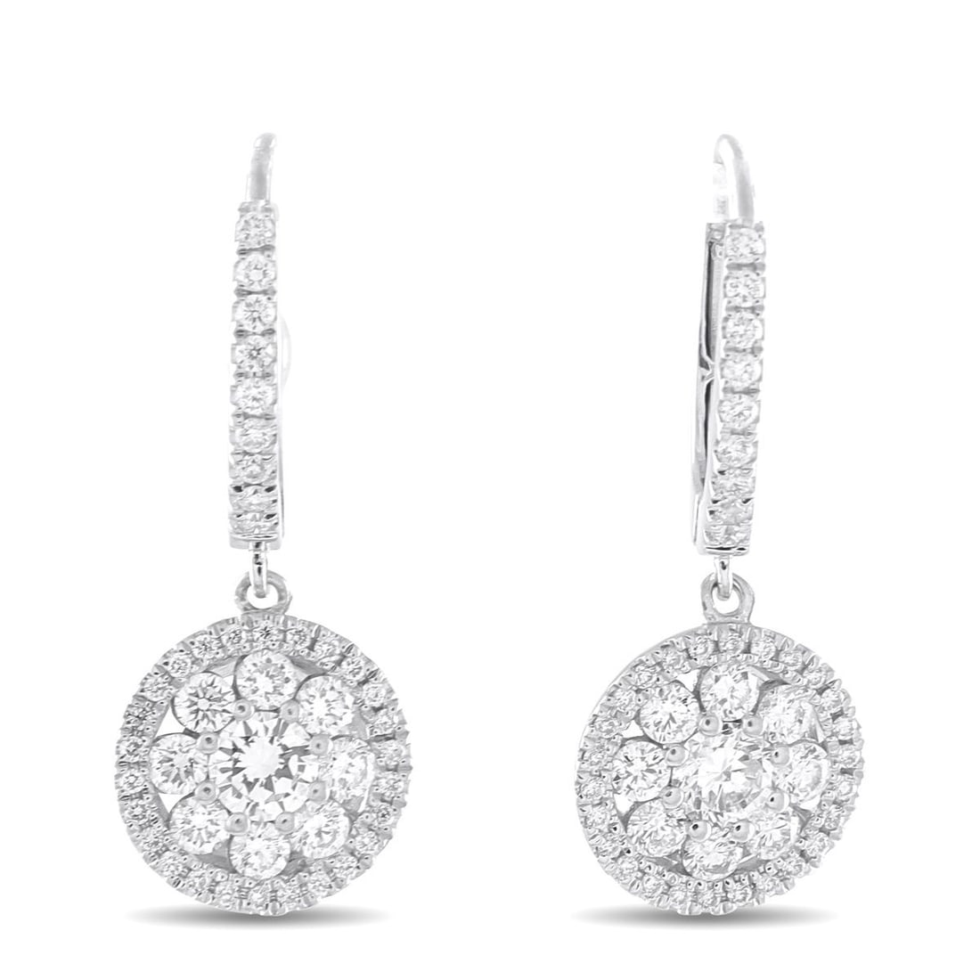 ROBERTO COIN 18K WHITE GOLD 1.25CT DIAMOND EARRINGS: Add sparkle to any ensemble with these impeccably crafted Roberto Coin earrings. Perfect for any occasion, they shine brightly thanks to sparkling Diamonds with a total weight of 1.25 carats. Each one