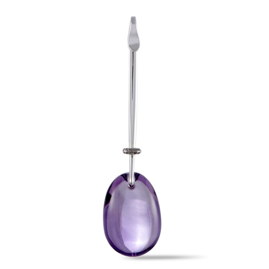 GEORG JENSEN VIVIANNA SILVER AMETHYST AND DIAMOND PENDANT (1 of 4)