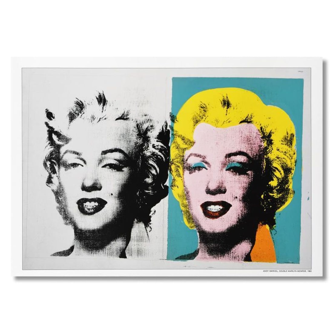 Andy Warhol (1928-1987), "Double Marilyn" Poster on Paper (1962) with Letter of Authenticity: Double Marilyn is a poster on paper (1962) by Andy Warhol (1928-1987). Includes Letter of Authenticity. Measures approx. 27" x 19" (image). This piece has minor creases but is in overall good conditio