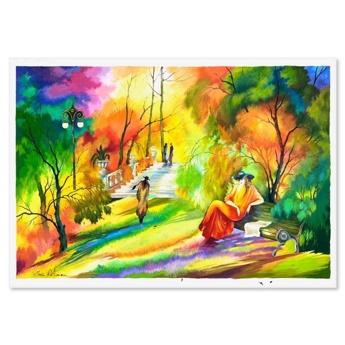 Zina Roitman, Hand Signed Original Painting with Letter of Authenticity.: This is an untitled original painting on paper by Zina Roitman. The piece is hand signed and comes with a letter of authenticity. Measures approximately 28" x 40".