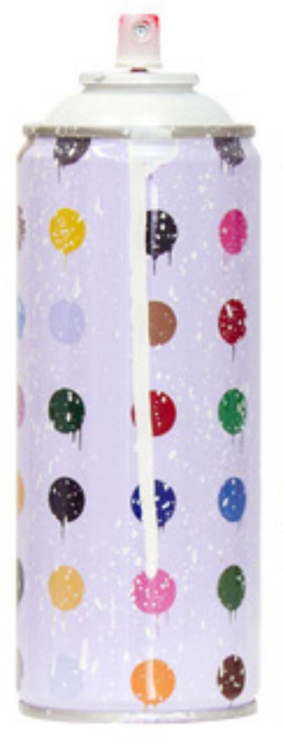 Mr. Brainwash- SPRAY CAN "HIRST DOTS, 2020": Artist: Mr. Brainwash. Medium: SPRAY CAN. Title: HIRST DOTS, 2020. Size: 7.5" x 2.5". Signature: Numbered and dated. Additional: Cans Include Case. Reference#: 14459.