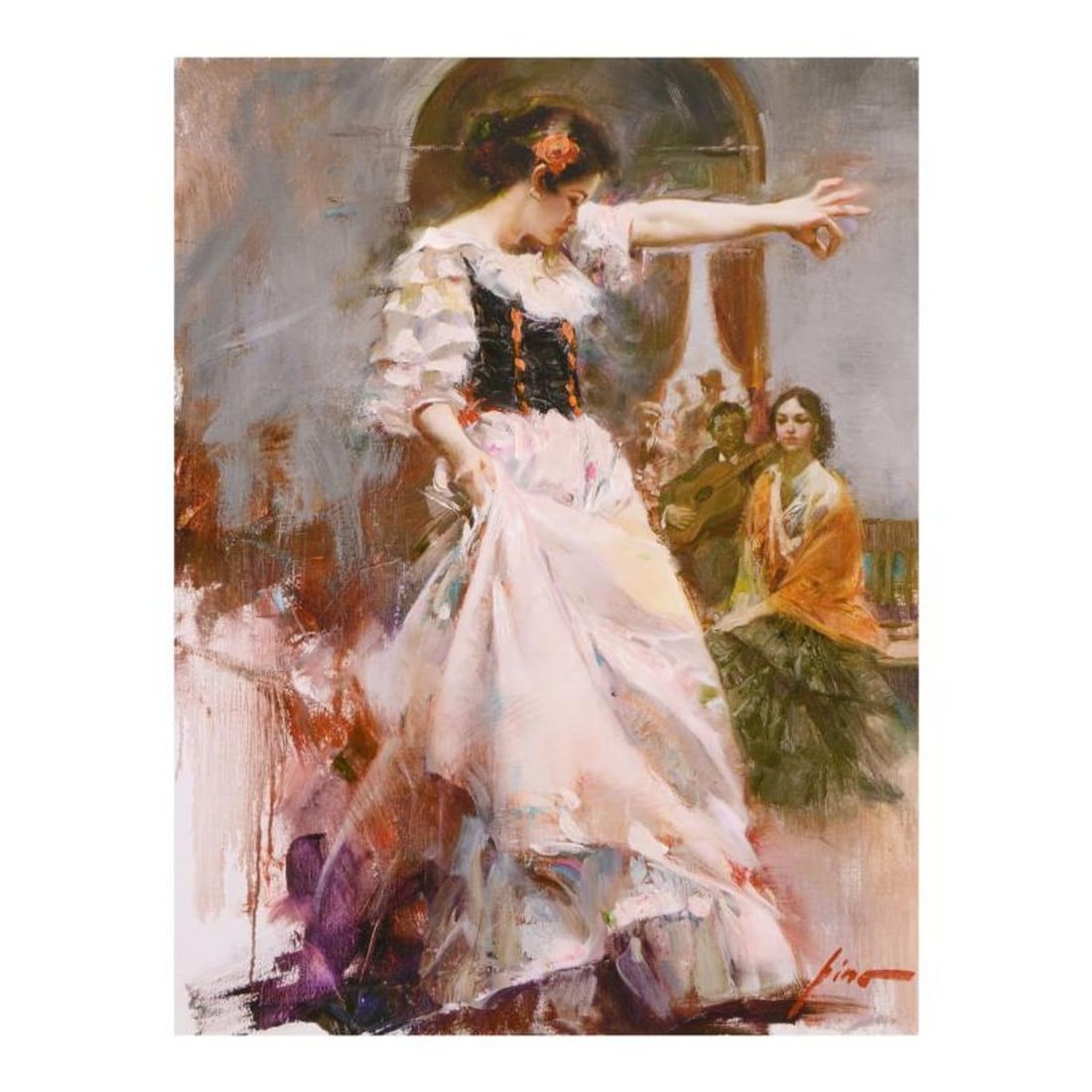 Pino (1939-2010), "Midnight Tango" Limited Edition Hand Embellished Giclee on Canvas. Numbered and