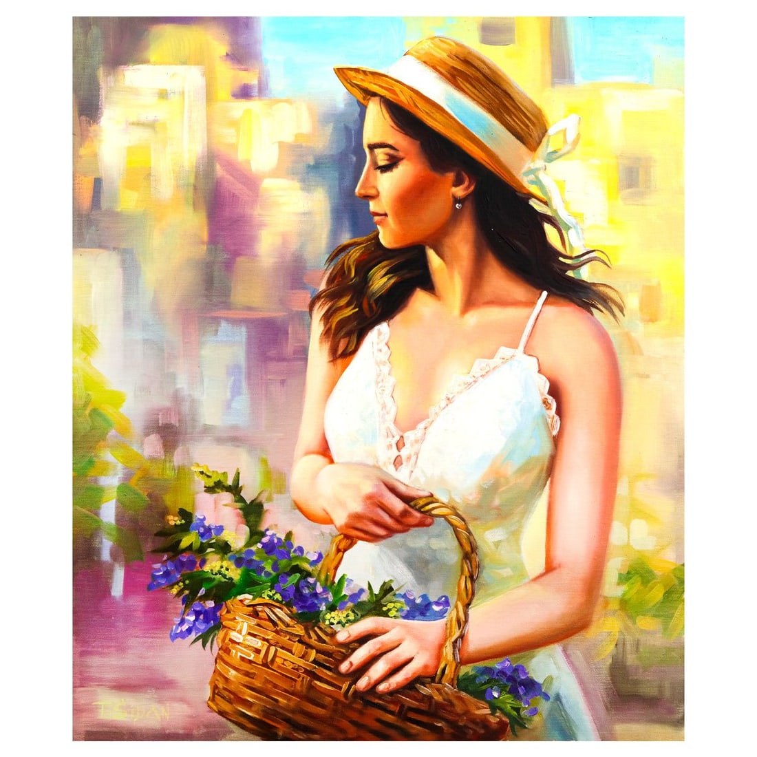 Taras Sidan- Original Oil on Canvas "Charlotte": Artist: Taras Sidan. Medium: Original Oil on Canvas. Title: Charlotte. Size: 24" x 30". Signature: Hand signed. Certificate of Authenticity: Is included. Reference#: 49075.