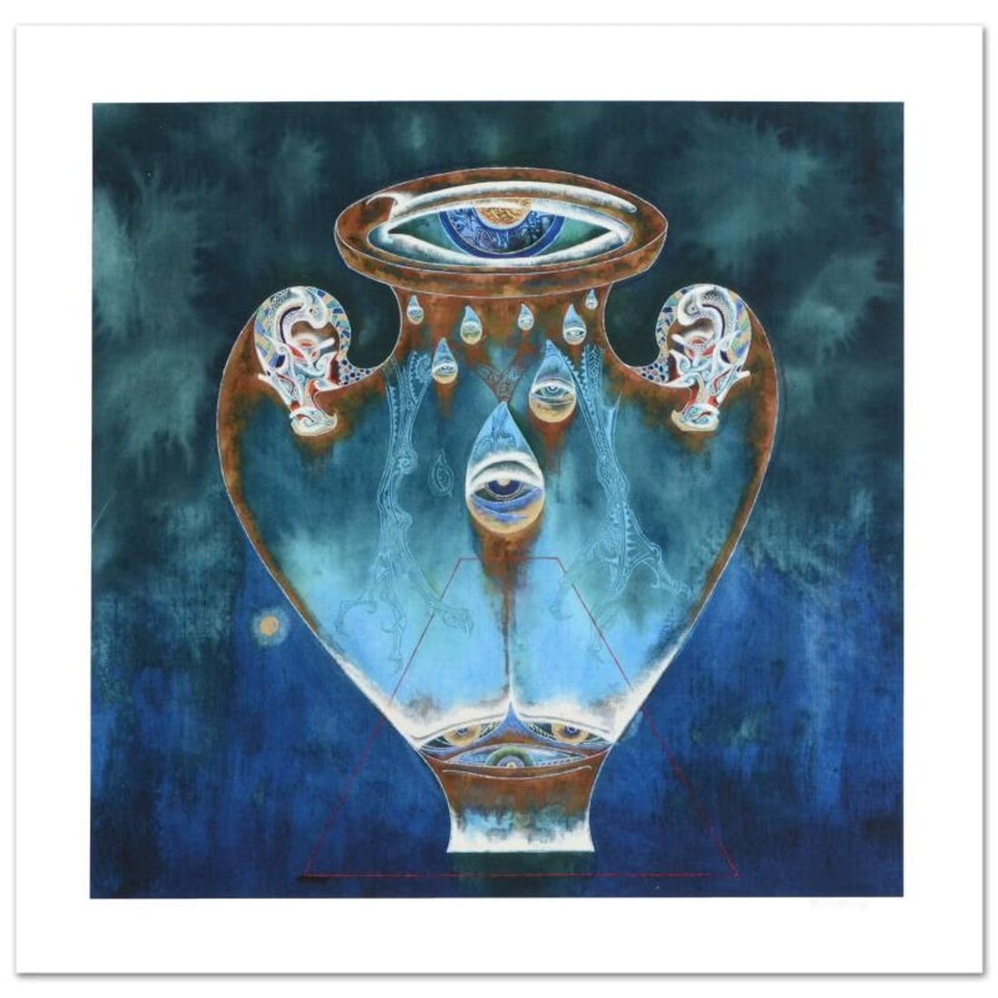 Lu Hong, "Aquarius" Limited Edition Giclee, Numbered and Hand Signed with COA.: The zodiac is a phenomenological study, formed by coordination between 12 specific constellations in space and birth of one specific human being in time, contrasting 12 signs that guide the meditation