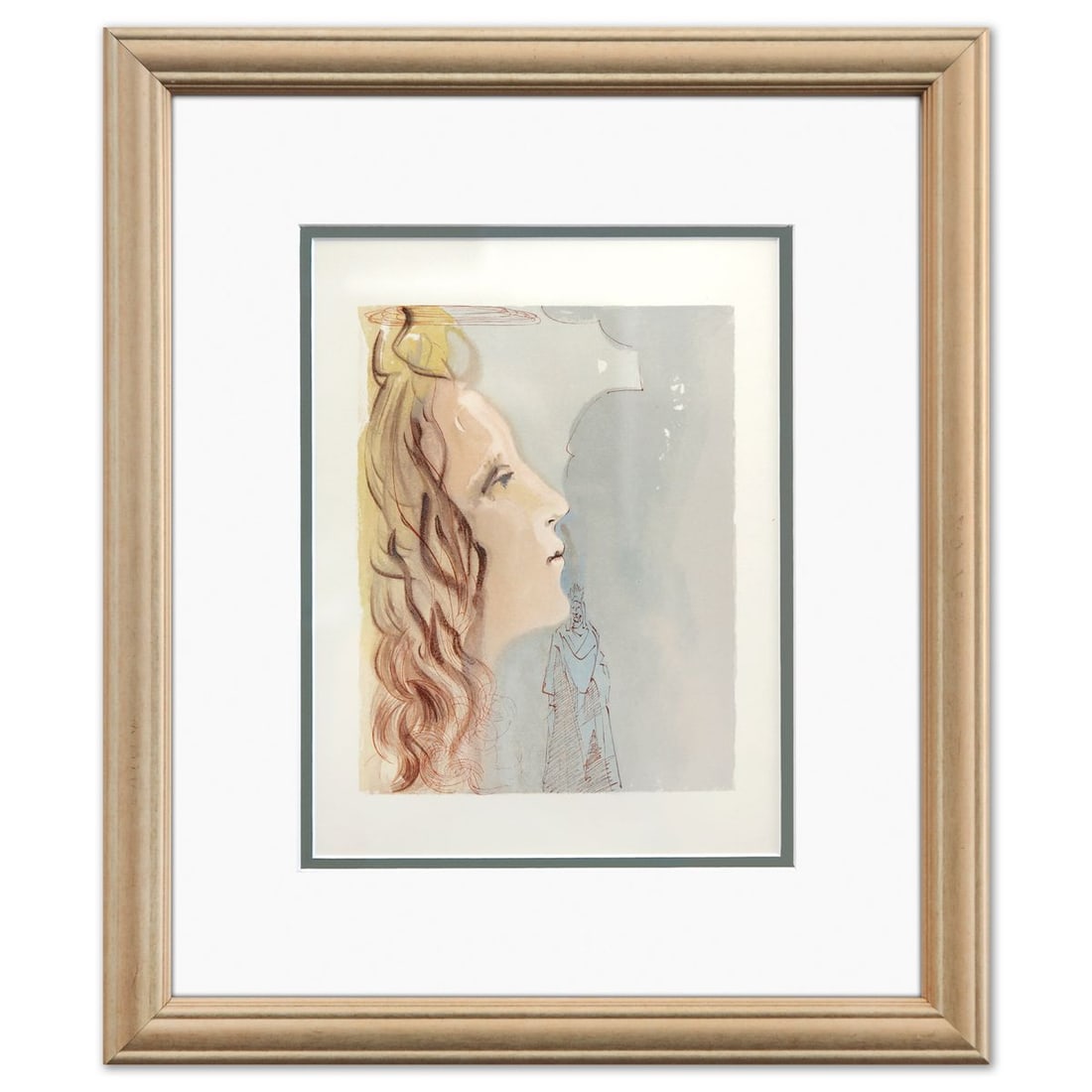 Salvador Dali- Original Color Woodcut on B.F.K. Rives Paper "Paradise 8"