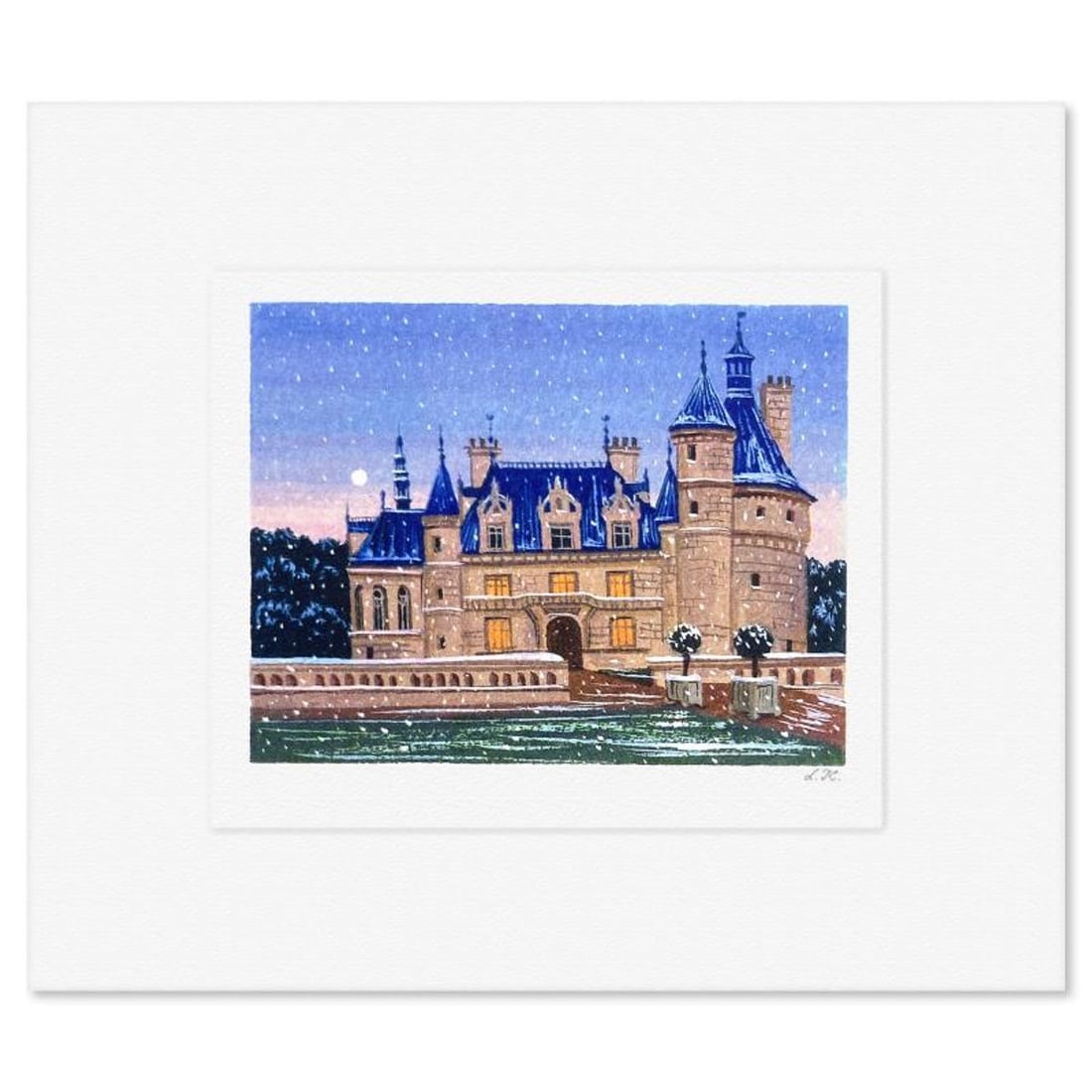 Liudmila Kondakova, "Chateau de la Loire" Limited Edition Lithograph, Numbered and Hand Signed with: Chateau de la Loire is a limited edition lithograph on paper by Liudmila Kondakova, hand signed by the artist. Includes Letter of Authenticity. Measures approx. 6" x 7" (border), 3" x 4" (image). Refe