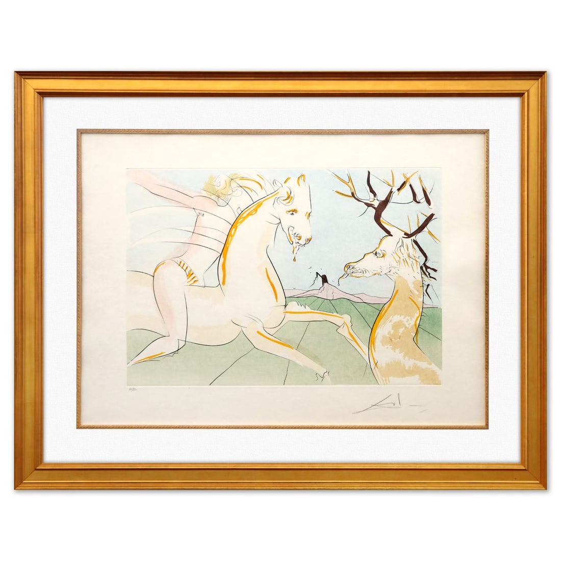 Salvador Dali- Original Lithograph "Le Cavalier et le Cerf" (1 of 2)