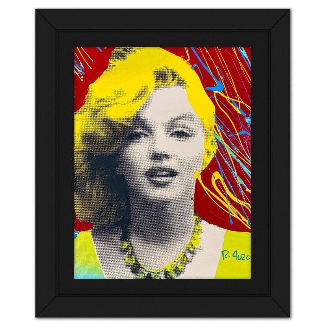 Ringo Daniel Funes, "Young Marilyn in the Park" Framed One-of-a-Kind Mixed Media on Canvas, Hand: Young Marilyn in the Park is a one-of-a-kind hand-pulled mixed media silkscreen on canvas by Ringo (Daniel Funes) - protege of Andy Warhol's apprentice, Steve Kaufman.This piece is hand signed by the 