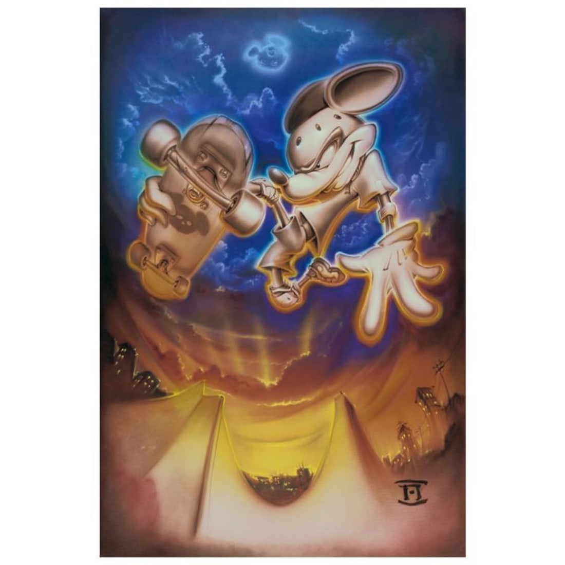 Noah, "Grind Mouse" Limited Edition Giclee on Canvas, Licensed by Disney Fine Art, Numbered and Hand: Grind Mouse is a limited edition giclee on canvas, numbered and hand signed by Noah. This piece is licensed by Disney Fine Art. Includes Certificate of Authenticity! Measures approx. 18" x 27"