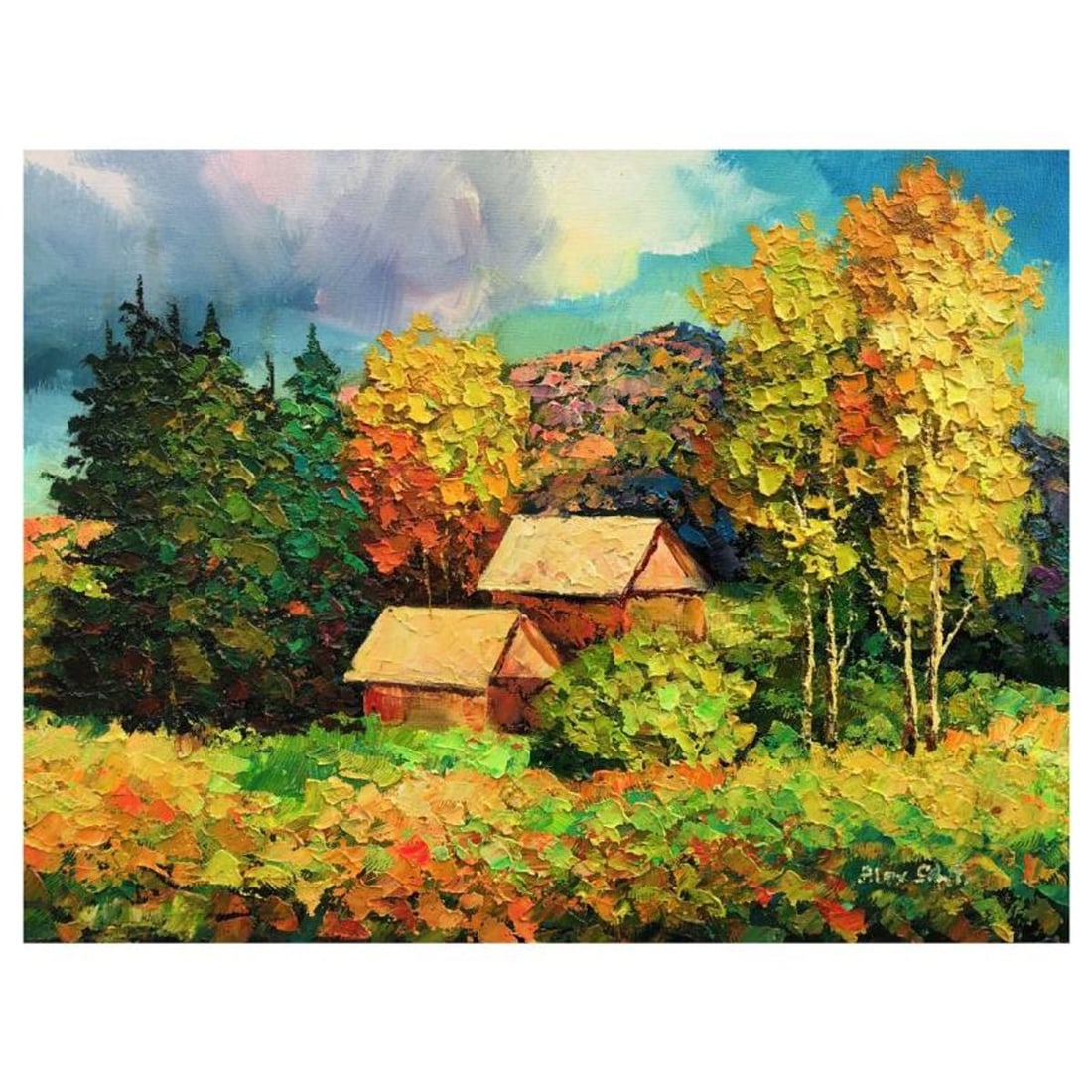 Alexander Antanenka, "Autumn Lives Here" Original Painting on Canvas, Hand Signed with Letter of: Autumn Lives Here is an original oil painting on stretched canvas by Alexander Antanenka. Hand signed by the artist, the piece comes with a letter of authenticity. Measures approximately 18" x 24"