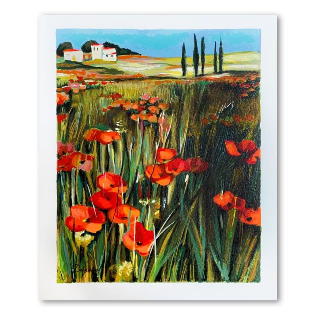 Yuri Dupond, "Red Flowers I" Hand Signed Limited Edition Serigraph on Paper with Letter of: Red Flowers I is a limited edition serigraph on paper by Yuri Dupond. It is numbered and hand signed and includes a letter of authenticity. Measures approximately 9.5" x 12" (image). Reference#: 90334