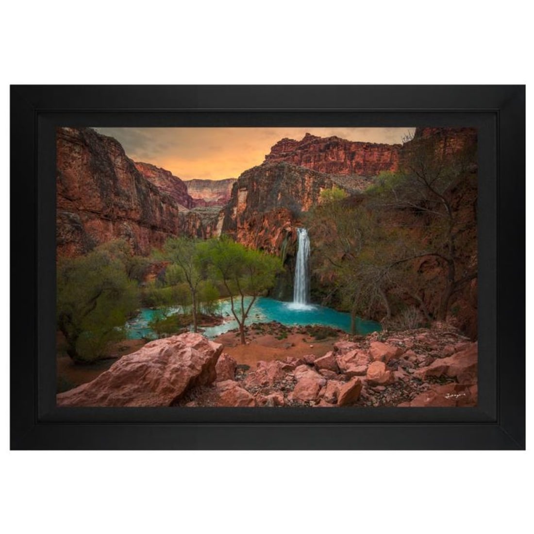 Jongas, "Canyon Paradise" Framed Limited Edition on Canvas, Numbered and Hand Signed with Letter of