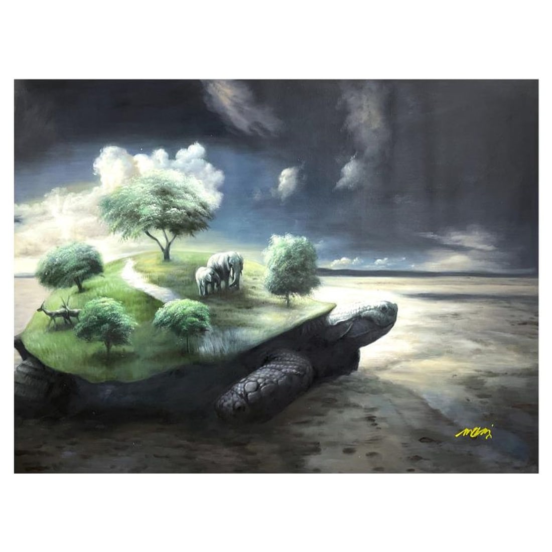 Mani, Original Acrylic Painting on Canvas (40" x 30"), Hand Signed with Letter of Authenticity