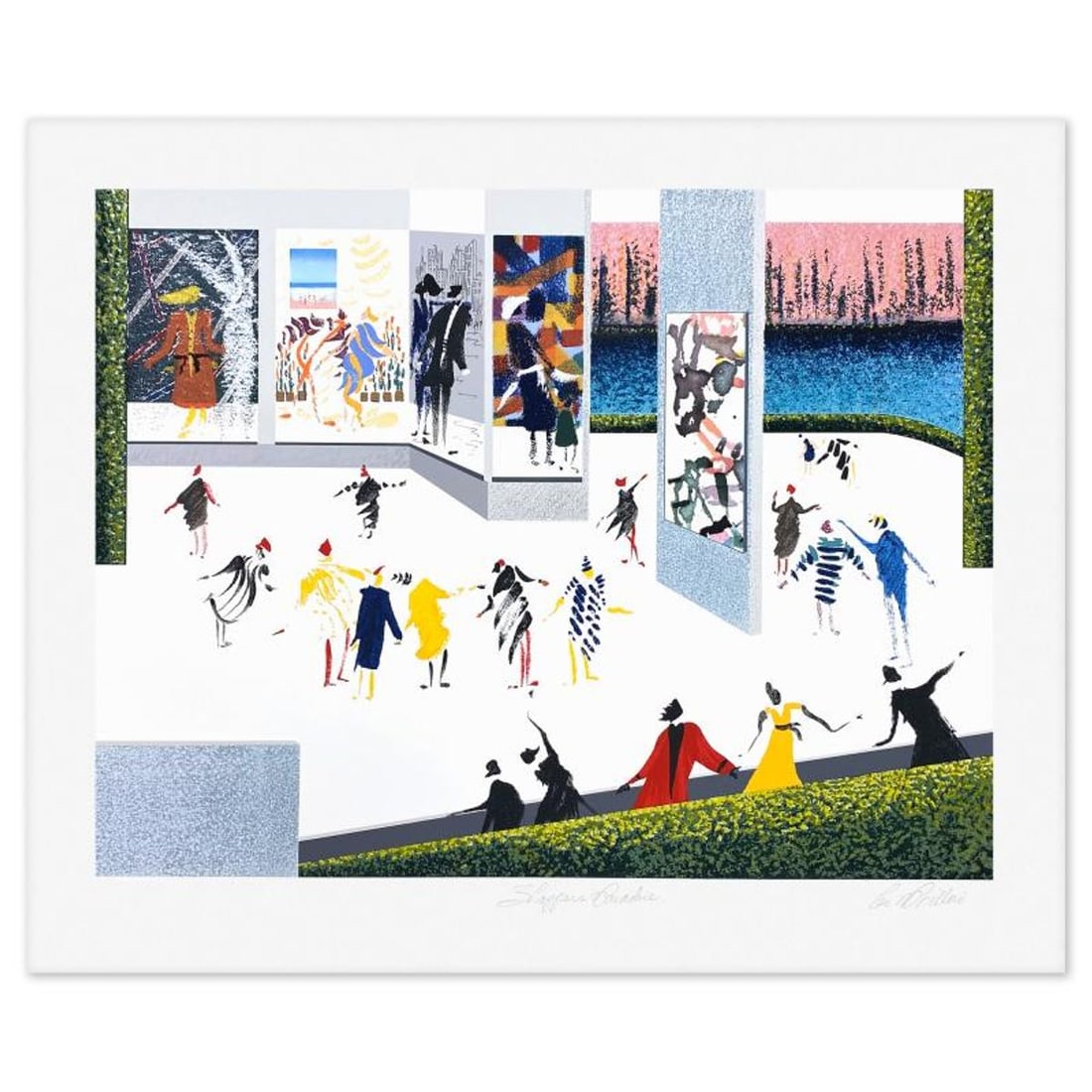 Leo Posillico, "Shopper's Paradise" Limited Edition Serigraph, Numbered and Hand Signed with Letter: Shopper's Paradise is a limited edition serigraph on paper by Leo Posillico, numbered and hand signed with a Letter of Authenticity. Measures approx. 35.5" x 43" (border), 29" x 37" (image). Reference