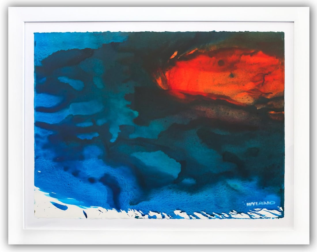 Wyland- Original Watercolor Painting on Deckle Edge Paper "Abstract": Artist: Wyland. Medium: Original Watercolor Painting on Deckle Edge Paper. Title: Abstract. Size: 22" x 30". Measures approx. 29" x 36" (framed). Signature: Hand Signed by the artist. Certificate of