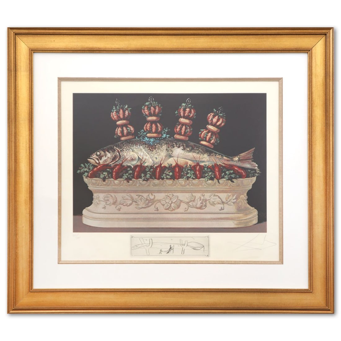 Salvador Dali- Photolithograph and engraving in colors on B.F.K. Rives paper "Les panaches panaches, (1 of 3)
