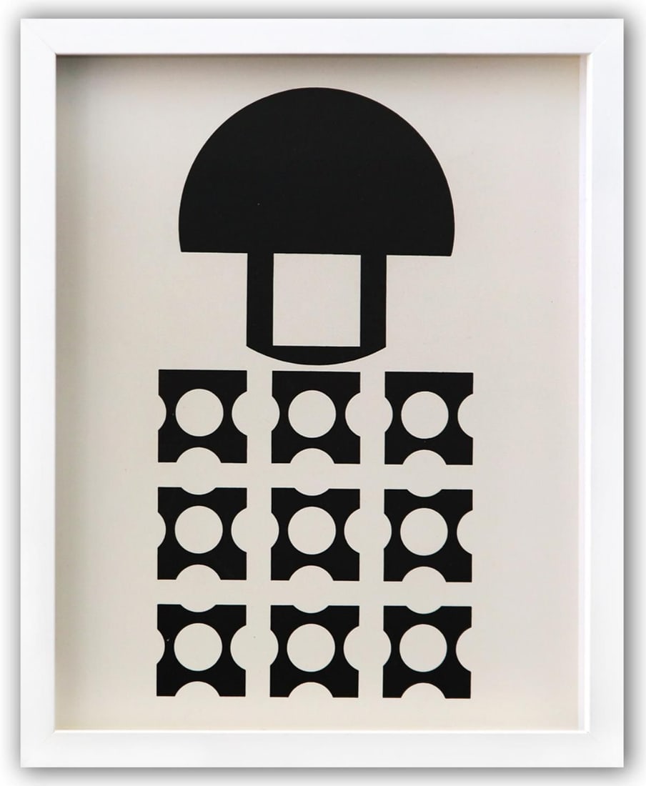 Victor Vasarely- Heliogravure Print "Untitled": Artist: Victor Vasarely. Medium: Heliogravure Print. Title: Untitled. Size: 14" x 11". Measures approx. 15" x 12" (framed). Additional: Custom Framed. Reference#: 21595.