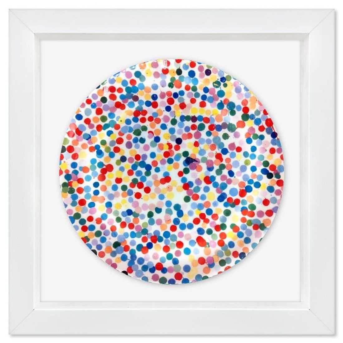 Damien Hirst, "The Currency" Framed Fine Bone China Plate.: The Currency is a fine bone china plate by Damien Hirst bearing the plate signature of the artist inverso. This plate is custom framed and floated on linen. Measures approx. 15.5" x 15.5" (frame), 10.