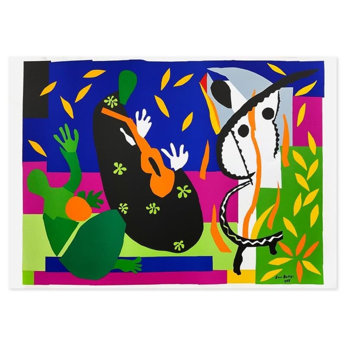 Henri Matisse 1869-1954 (After), "La Tristesse du roi" Limited Edition Lithograph with Certificate: La Tristesse du roi is a limited edition lithograph by Henri Matisse (1869-1954), bearing the plate signature of the artist. This piece comes from an edition of 200 authorized by the Matisse Estate;