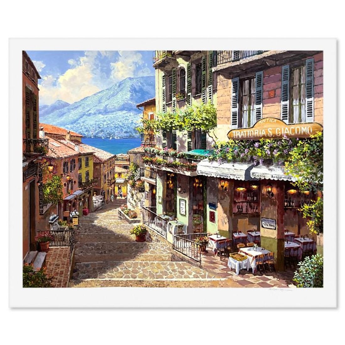 Sam Park, "Antica Giacomo" Limited Edition Printer's Proof Serigraph, Numbered and Hand Signed with: Antica Giacomo is a limited edition printer's proof serigraph on paper by Sam Park, numbered and hand signed by the artist. Includes Letter of Authenticity. Measures approx. 40.5" x 50" (border), 36"