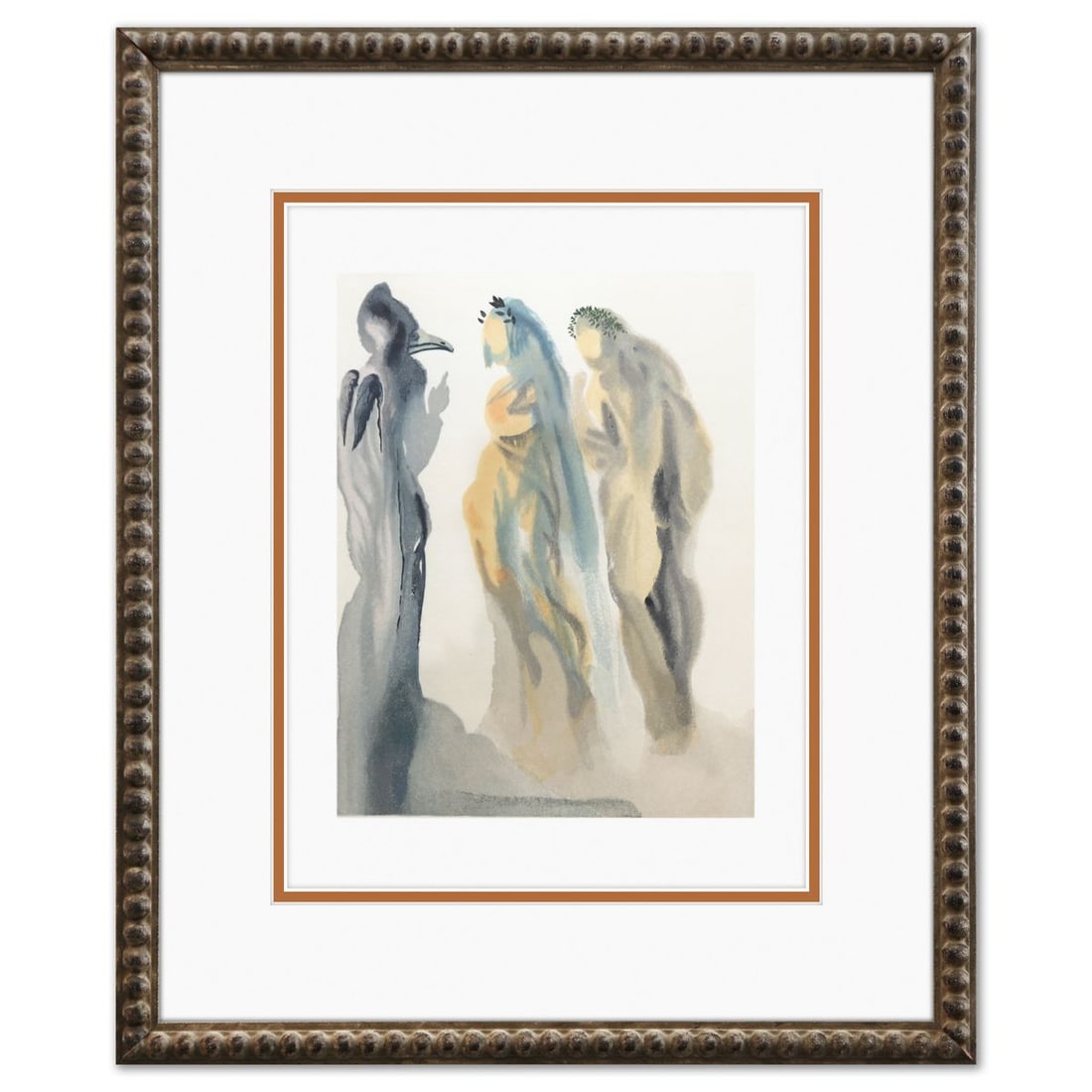 Salvador Dali- Original Color Woodcut on B.F.K. Rives Paper "Paradise 9": Artist: Salvador Dali. Medium: Original Color Woodcut on B.F.K. Rives Paper. Title: Paradise 9. Size: 13" x 10". Measures approx. 18" x 15" (framed). Certificate of Authenticity: Is included. Addition
