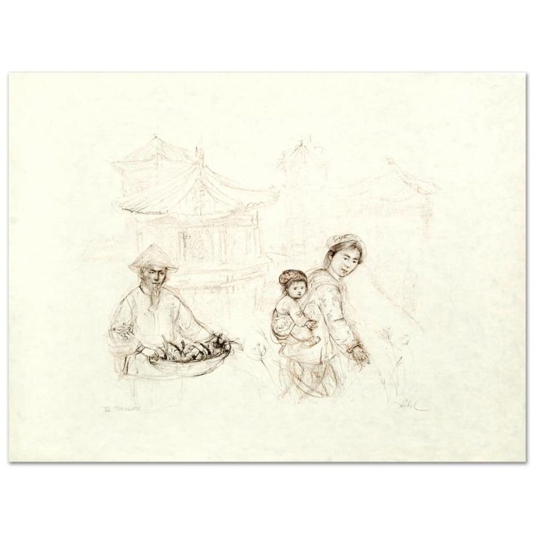 Then and Now Limited Edition Lithograph by Edna Hibel (1917-2014), Numbered and Hand Signed with: Then and Now is a limited edition lithograph on rice paper, numbered and hand signed by Edna Hibel (1917-2014). Includes Certificate of Authenticity! Measures approx. 16.5" x 20" (with border), 20" x 