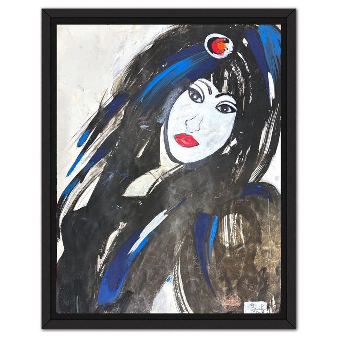 Jenik Cook, Framed Hand Signed Original Painting with Letter of Authenticity.: This is an original acrylic painting on paper by Jenik Cook. Hand signed by the artist, it includes Letter of Authenticity. This piece comes from the artist's personal collection. Measures approximate