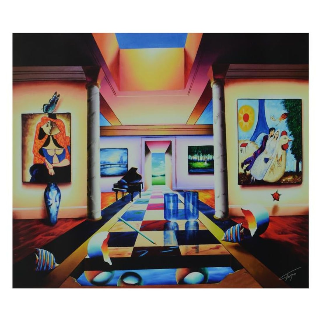 Ferjo, "Restful Days" Limited Edition on Canvas, Numbered and Signed with Letter of Authenticity.: Restful Days is a limited edition giclee on canvas, bearing Ferjo's authorized signature. Includes Letter of Authenticity. Measures approx. 25" x 21" (image). This item requires special handling and